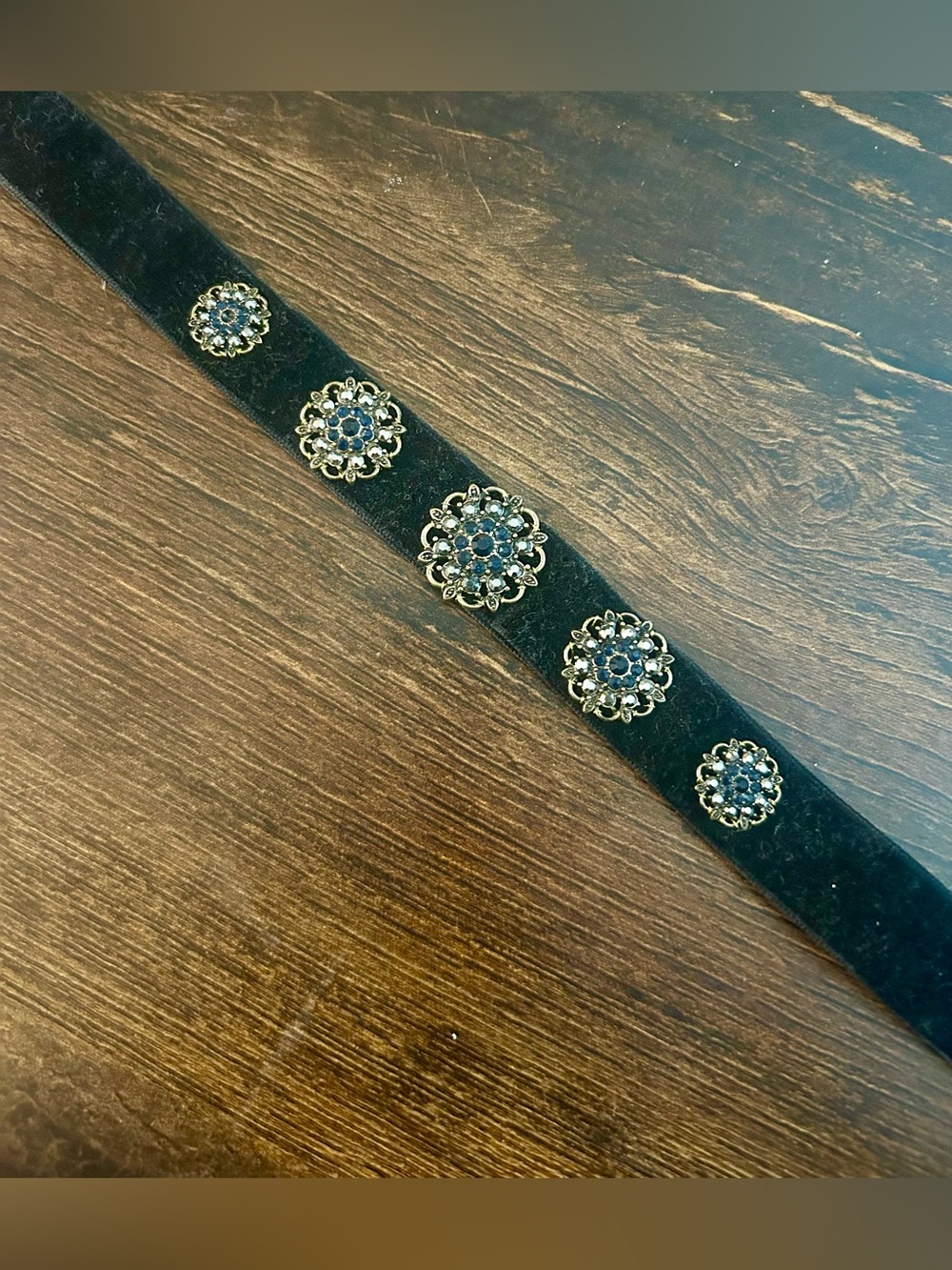 Black Floral Medallion Choker Necklace